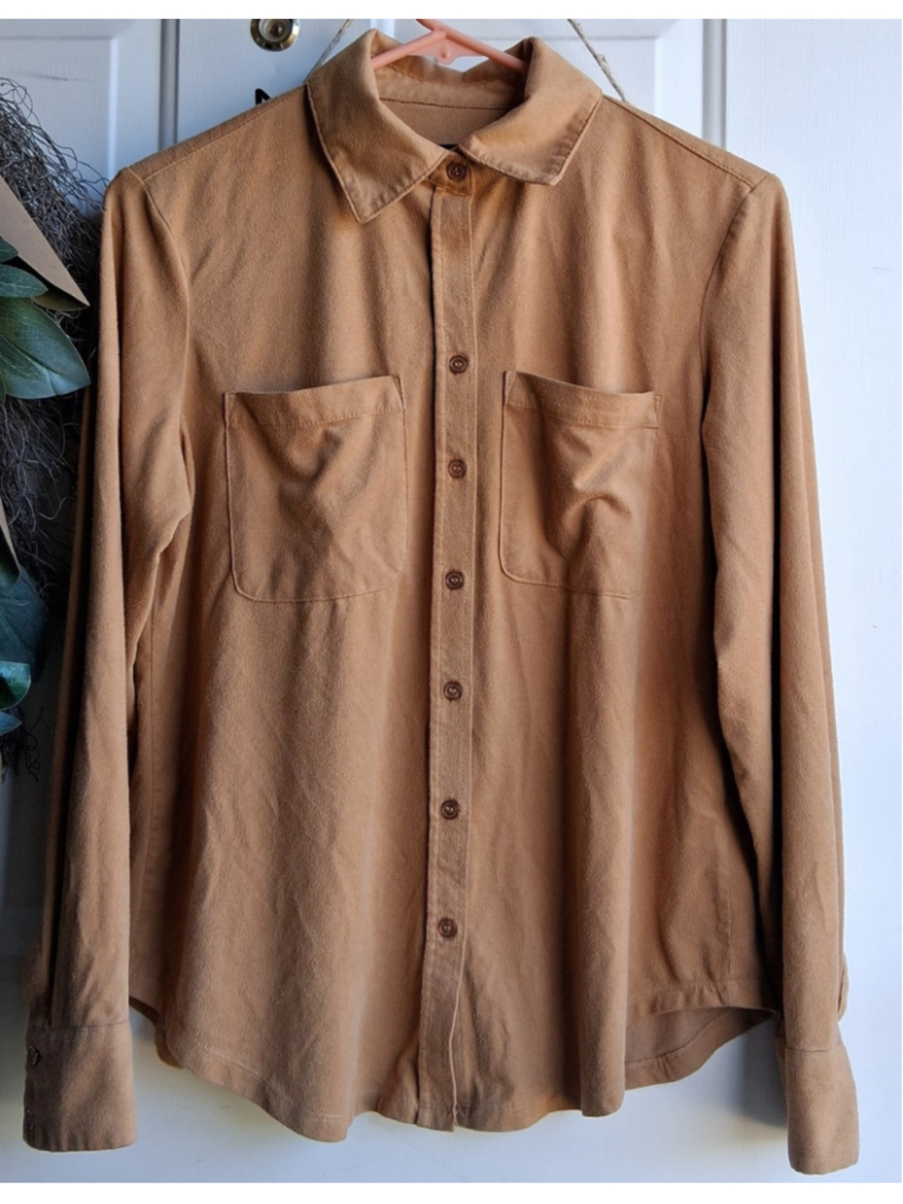 Women's Grace Tan Button Down Shirt Size XS